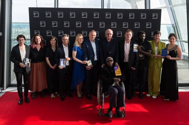 International Booker Prize Award Ceremony In London LONDON, UNITED KINGDOM - MAY 23, 2023: Nominees (L-R) Eva Baltasar, Julia Sanches, Chi-Young Kim, Cheon Myeong-kwan, Angela Rodel, Georgi Gospodinov, Maryse Conde, Richard Philcox, Frank Wynne, GauZ™, Rosalind Harvey, Guadalupe Nettel attend the official winners™ ceremony of the International Booker Prize 2023 at the Sky Garden in London, United Kingdom on May 23, 2023. The International Booker Prize is awarded annually for the finest single work of fiction from around the world which has been translated into English and published in the UK and Ireland. London Greater London United Kingdom Copyright: xWIktorxSzymanowiczx originalFilename: szymanowicz-internat230523_npjU0.jpg