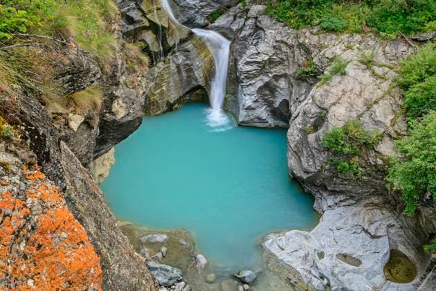 France, Savoie, Arc stream flowing into alpine pool in Vanoise National Park, ANSF00336