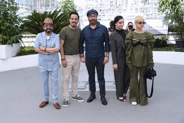 76th Cannes Film Festival 2023, Photocall film Ayeh Haye Zamini (Terrestrial Verses) . Pictured: Farzin Mohaddes, Hossein Soleimani Golijan, Faezeh Rad, Sadaf Asgari  Copyright: xAlbertoxTerenghi PoolxPhotoxEvenx xPoolxPhotoxEventsx01x IPA_IPA38183474