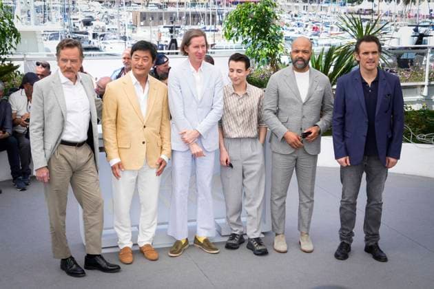 Foto IPP Daniele Cifala™ Cannes 24 05 2023 Asteroid City Photocall - The 76th Annual Cannes Film Festival nella foto : US actor Matt Dillon, US actor Jeffrey Wright, US actor Jake Ryan, US film director Wes Anderson, US actor Steve Park and US actor Bryan Cranston Italy Photo Press - World Copyright
