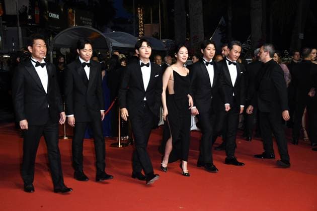 76th Cannes Film Festival 2023, Red Carpet Film . Pictured Il Sol Dell Avvenire . Pictured Joong Ki Song, Kim Chang-Hoon, Hyoung Seo Kim and Xa Bin Hong  Copyright: xSimonexComix xipa-agency.netx xPoolxPhotoxEventsx01x IPA_IPA38198054