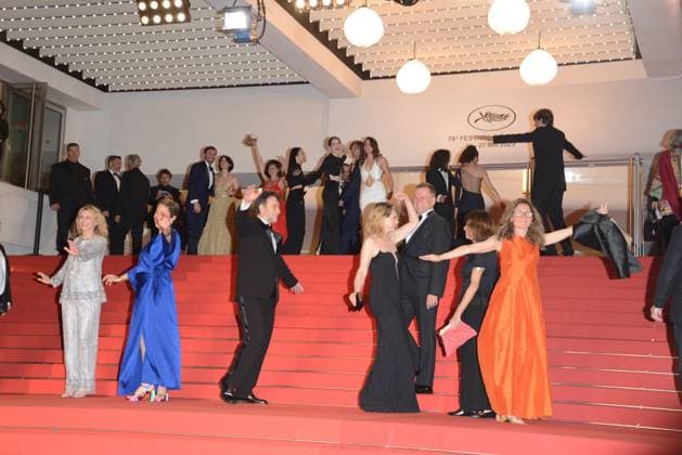 May 24, 2023, CANNES, France: CANNES, FRANCE - MAY 24: Cast and crew of the movie attend the Il Sol Dell Avvenire (A Brighter Tomorrow) red carpet during the 76th annual Cannes film festival at Palais des Festivals on May 24, 2023 in Cannes, France. CANNES France - ZUMAi09_ 20230524_zaf_i09_018 Copyright: xFrederickxInjimbertx