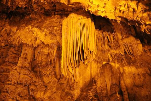 Tuerkei 12.05.2023, Kestel Alanya, Dim Cave - Tropfsteinhoehle im Taurus, die Hoehle ist 360 Meter lang, seit 1998 fuer Menschen zugaenglich