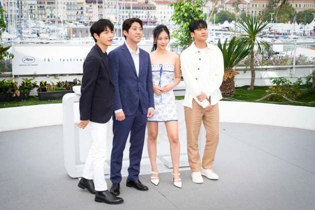 Foto IPP Daniele Cifala™ Cannes 25 05 2023 Hwa-Ran (Hopeless) Photocall - The 76th Annual Cannes Film Festival nella foto : Xa Bin Hong, Hyoung Seo Kim, Director Kim Chang-Hoon and Joong Ki Song Italy Photo Press - World Copyright