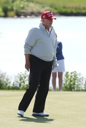 STERLING, VA - MAY 25: Former US President Donald Trump seen golfing at Trump National Golf Club Washington DC in Sterling, Virginia on May 25, 2023. Copyright: xmpi34x