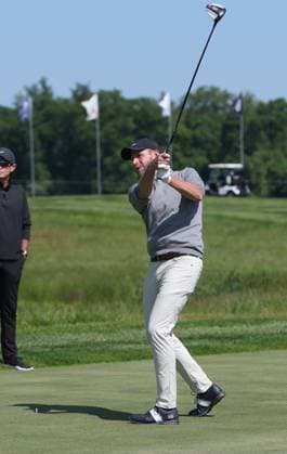 STERLING, VA - MAY 25: Eric Trump seen with Former US President Donald Trump, golfing at Trump National Golf Club Washington DC in Sterling, Virginia on May 25, 2023. Copyright: xmpi34x