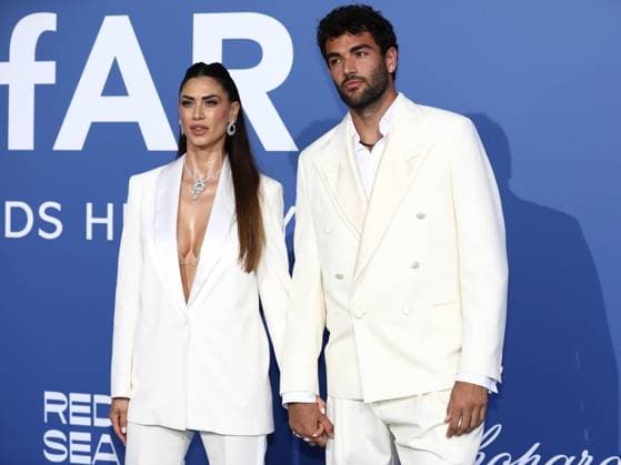 May 25, 2023, Antibes, Cote d Azur, France: MELISSA SATTA and MATTEO BERRETTINI attend the amfAR Gala during the 76th Annual Cannes Film Festival at Palais des Festivals on May 25, 2023 in Cannes, France Antibes France - ZUMAc179 20230525_zep_c179_017 Copyright: xMickaelxChavetx