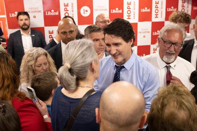 May 25, 2023, Woodstock, ON, Canada: Prime Minister Justin Trudeau visits Liberal candidate David Hilderley s campaign office in Woodstock, Ont. on Thursday, May 25, 2023. Woodstock Canada  - ZUMAc35_ 20230525_zaf_c35_055 Copyright: xNicolexOsbornex