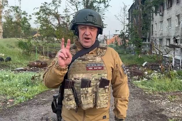 Wagner Group founder Yevgeny Prigozhin addresses his units withdrawing from Bakhmut, the city captured from the Ukrainian Armed Forces. May 25, 2023. Wagner forces have begun withdrawing from Bakhmut and will hand over positions to the Russian army, says the mercenary group s chief Yevgeny Prigozhin, having claimed to have captured Ukraine s eastern city.  UKR2023052538 PressxservicexofxPrigozhin