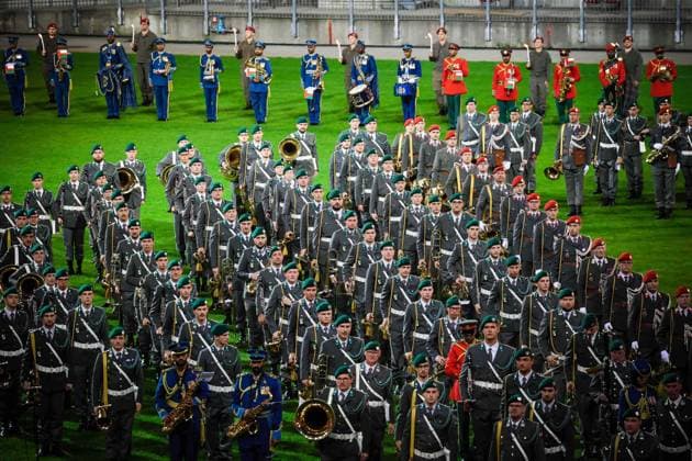 25.05.2023, Klagenfurt, AUT, Unterwegs in Kärnten, MilitaÌˆrmusikfestival 2023 - Klagenfurt, im Bild Übersicht, Stadion, Feature,
