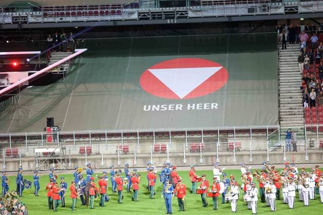 25.05.2023, Klagenfurt, AUT, Unterwegs in Kärnten, MilitaÌˆrmusikfestival 2023 - Klagenfurt, im Bild Übersicht, Stadion, Feature,