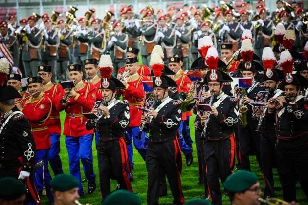 25.05.2023, Klagenfurt, AUT, Unterwegs in Kärnten, MilitaÌˆrmusikfestival 2023 - Klagenfurt, im Bild Übersicht, Stadion, Feature,
