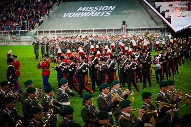 25.05.2023, Klagenfurt, AUT, Unterwegs in Kärnten, MilitaÌˆrmusikfestival 2023 - Klagenfurt, im Bild Übersicht, Stadion, Feature,