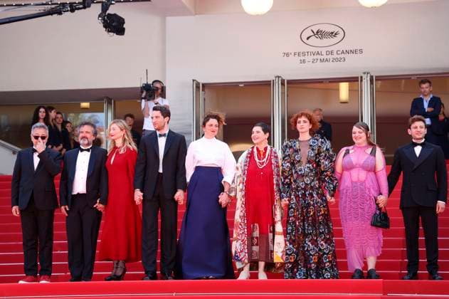 Entertainment Bilder des Tages Paolo Del Brocco, Carlo Cresto-Dina, Alba Rohrwacher, Josh O connor, Alice Rohrwacher, Isabella Rossellini, Chiara Pazzaglia, Gast und Vincenzo Nemolato bei der Premiere des Kinofilms La chimera auf dem Festival de Cannes 2023 76. Internationale Filmfestspiele von Cannes im Palais des Festivals. Cannes, 26.05.2023