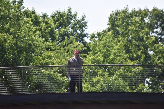 May 26, 2023, Sterling, Virginia, United States: Former President of the United States Donald J. Trump talks on his phone and overlooks his golf course. Former President of the United States Donald J. Trump plays golf prior to the LIV Golf Round 1 Shotgun Start at Trump National Golf Club Washington DC in Sterling. Prior to round one of the LIV Golf Washington DC 2023 event, Former President of the United States Donald J. Trump played golf on his golf course in Sterling, Virginia Friday morning into the afternoon. Sterling United States - ZUMAs197 20230526_zaa_s197_090 Copyright: xKylexMazzax