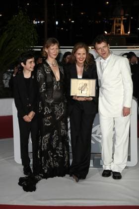76th Cannes Film Festival 2023, Photocall Palmares. Pictured Justine Triet, Sandra Hüller, Antoine Reinartz, Milo Machado Graner  Copyright: xAlbertoxTerenghix xipa-agency.nex xPoolxPhotoxEventsx01x IPA_IPA38278640