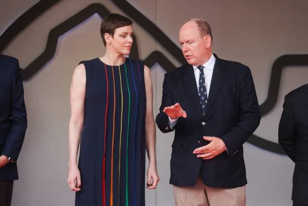 Bilder des Jahres 2023, Entertainment 05 Mai Entertainment Themen der Woche KW21 Entertainment Bilder des Tages May 28, 2023, Monte Carlo, Monaco: Charlene, Princess of Monaco and Albert II, Prince of Monaco, are seen on podium after F1 Grand Prix of Monaco at Circuit de Monaco on May 27, 2023 in Monte-Carlo, Monaco. Monte Carlo Monaco - ZUMAz156 20230528_zip_z156_029 Copyright: xBeataxZawrzelx