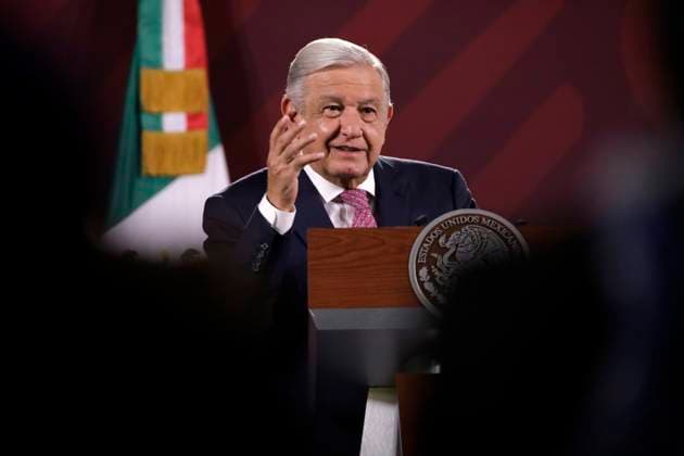 President of Mexico with reporters at the daily morning conference May 29, 2023, Mexico City, Mexico: The President of Mexico, Andres Manuel Lopez Obrador at the daily morning conference at the National Palace in Mexico City. on May 29, 2023 in Mexico City, Mexico (Photo by Luis Barron Eyepix Group). Copyright: xLuisxBarronx xEyepixxGroupx _MG_9025