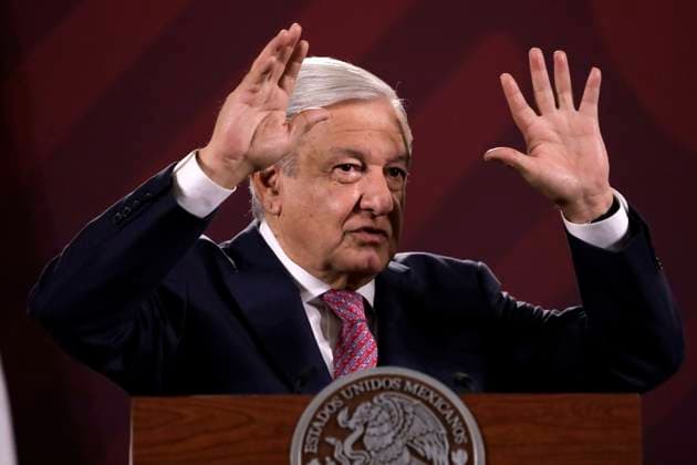President of Mexico with reporters at the daily morning conference May 29, 2023, Mexico City, Mexico: The President of Mexico, Andres Manuel Lopez Obrador at the daily morning conference at the National Palace in Mexico City. on May 29, 2023 in Mexico City, Mexico (Photo by Luis Barron Eyepix Group). Copyright: xLuisxBarronx xEyepixxGroupx _MG_9059