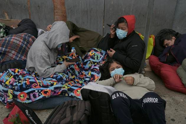 May 29, 2023, Tijuana, Baja California, Mexico: Around thirty migrants from the countries of Russia, Mexico, Venezuela, Colombia and some Central American nations began camping outside the Tijuana-San Ysidro Port of Entry on Monday, May 29, 2023 due to a growing frustration in the CBPOne asylum appÃ¢â‚¬â ¢s technician bugs and oversaturated appointment schedule in use by many people throughout the US-Mexico Southern Border after Title 42 was lifted and Title 8 was implemented thereafter as its replacement as border policy. ..Currently the CBPOne app is the only means of processing legal asylum claims for thousands of migrants who are seeking to enter the United States. Tijuana Mexico - ZUMAm180 20230529_zip_m180_005 Copyright: xCarlosxA.xMorenox