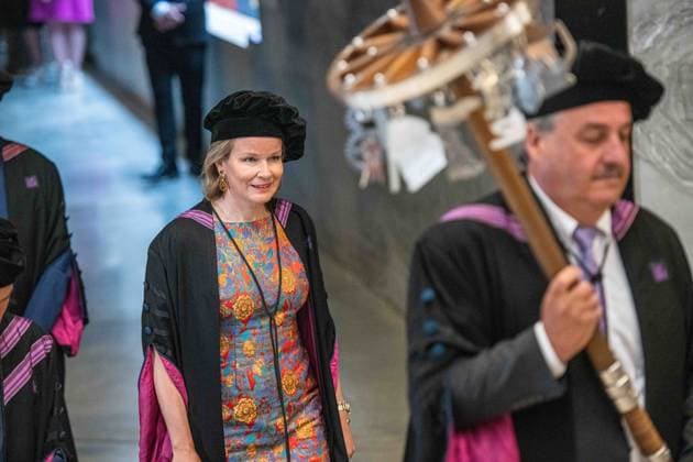 Entertainment Themen der Woche KW22 Entertainment Bilder des Tages Queen Mathilde of Belgium is seen during a ceremony for the Doctors Honoris Causa honorary degrees at the UHasselt university in Hasselt on Tuesday 30 May 2023, to celebrate the Dies Natalis, the 50th anniversary of the University. Queen Mathilde will celebrate in 2023 her 50th birthday, just like the Hasselt University.  JONASxROOSENS 68153766