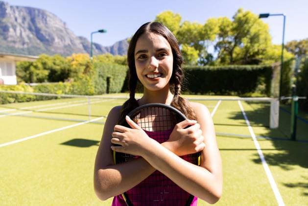 Portrait of biracial young woman holding tennis racket smiling while standing in tennis court Portrait of biracial young woman holding tennis racket smiling while standing in tennis court. Unaltered, sport, competition, beautiful, braided hair, hobby and summer concept., model released, , property released, Cape Town, South Africa, 2023-01-25T22:00:00.000Z, 4045362.jpg, people,portrait,biracial,young woman,holding,tennis racket,smiling,standing,court,unaltered,sport,competition,beautiful,braided hair,hobby,summer concept,young,person,adult,happy,lifestyle,attractive,recreation,leisure,cheerful,activity,beauty,active,pretty,fun,exercise,face,fitness,happiness,looking,woman,tennis,racket,braided,hair,summer,concept Young Adult,Woman,Female,W