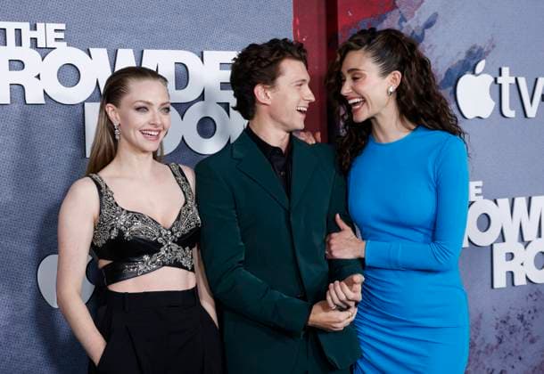 Amanda Seyfried, Tom Holland and Emmy Rossum arrive on the red carpet at Apple TV+ s The Crowded Room New York Premiere at Museum of Modern Art on Thursday, June 1, 2023 in New York City  NYP20230601245 JohnxAngelillo