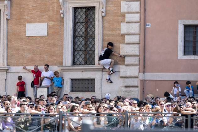 June 2, 2023, Rome, Italy: People attend the military parade for the Republic Day, at the Fori Imperiali, Rome, Italy, 02 June 2023. The Feast of the Italian Republic is a national day of celebration established to commemorate the birth of the Italian Republic. It is celebrated every year on 02 June 2, the date of the institutional referendum of 1946, with the main celebration taking place in Rome. The Feast of the Italian Republic is one of the symbols of Italian homelands. ANSA MASSIMO PERCOSSI Rome Italy - ZUMAa110 20230602_zaf_a110_012 Copyright: xMassimoxPercossix