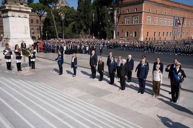 June 2, 2023, Rome, Italy: A handout picture, released by Chigi Palace Press Office, shows a moment of the military parade for the Republic Day, at the Fori Imperiali, Rome, Italy, 02 June 2023. The Feast of the Italian Republic is a national day of celebration established to commemorate the birth of the Italian Republic. It is celebrated every year on 02 June 2, the date of the institutional referendum of 1946, with the main celebration taking place in Rome. The Feast of the Italian Republic is one of the symbols of Italian homelands. NPK ANSA - Chigi Palace Press Office handout Rome Italy - ZUMAa110 20230602_zaf_a110_019 Copyright: xFilippoxAttilix