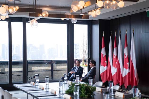 June 2, 2023, TORONTO, ON, Canada: Prime Minister Justin Trudeau meets with Poland Prime Minister Mateusz Morawiecki in Toronto on Friday June 2, 2023. TORONTO Canada  - ZUMAc35_ 20230602_zaf_c35_006 Copyright: xChrisxYoungx
