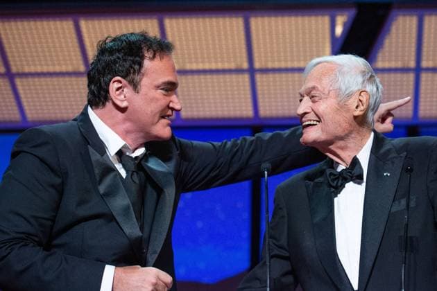 Cannes Closing Ceremony AM Quentin Tarantino and Roger Corman attending the Closing Ceremony as part of the 76th Cannes Film Festival in Cannes, France on May 27, 2023. Photo by Aurore Marechal ABACAPRESS.COM Cannes France  Copyright: xMarechalxAurore ABACAx 854981_013 MarechalxAurore ABACAx 854981_013