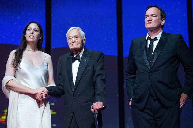 Cannes Closing Ceremony AM Roger Corman and Quentin Tarantino attending the Closing Ceremony as part of the 76th Cannes Film Festival in Cannes, France on May 27, 2023. Photo by Aurore Marechal ABACAPRESS.COM Cannes France  Copyright: xMarechalxAurore ABACAx 854981_020 MarechalxAurore ABACAx 854981_020