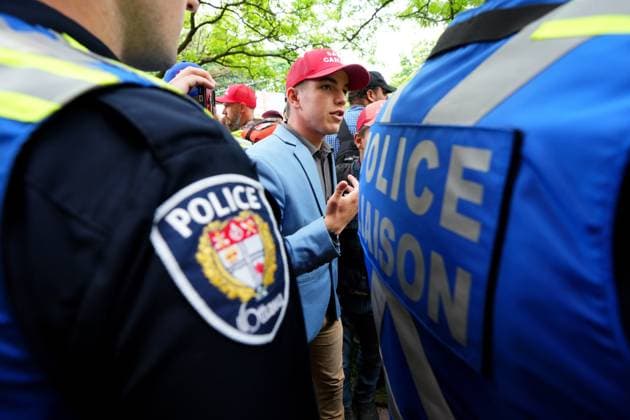 June 9, 2023, Ottawa, ON, CANADA: Anti-Pride activist Josh Alexander is seen during a protest against Pride in Ottawa, Friday, June 9, 2023. Ottawa CANADA  - ZUMAc35_ 20230609_zaf_c35_053 Copyright: xSeanxKilpatrickx