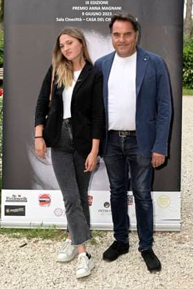 Saverio Vallone mit Tochter Caterina Vallone bei der 9. Verleihung des Premio Anna Magnani 2023 im Casa del Cinema Villa Borghese. Rom, 09.06.2023