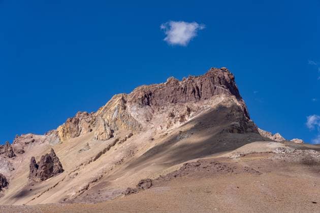 Creative Highlights World Rugged mountains border the Horcones Valley in Aconcagua Provincial Park, Mendoza Province, Argentina. Aconcagua Provincial Park Mendoza Argentina Copyright: xJonxG.xFullerx xVWPicsx 8196-JGF-landscapes-Aconcagua Provincial Park-AR