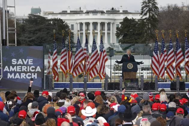 Donald Trump at Save America Rally - Washington U.S. President Donald Trump speaks to his supporters at Save America Rally on the Ellipse near the White House in Washington on January 6, 2021. Photo by Yuri Gripas ABACAPRESS.COM Washington DC United States  Copyright: xGripasxYuri ABACAx 752187_001 GripasxYuri ABACAx 752187_001