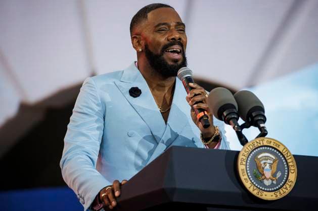 DC: President Biden Hosts a Juneteenth Concert on the South Lawn US actor and writer Colman Domingo speaks during a Juneteenth concert on the South Lawn of the White House on June 13, 2023 in Washington, D.C. Juneteenth celebrates the emancipation of enslaved African Americans on June 19th and was declared a federal holiday in 2021 by President Joe Biden. (Photo by Samuel Corum Pool ABACAPRESS.COM) Washington The White House DC United States  Copyright: xPool ABACAx 856900_027 Pool ABACAx 856900_027