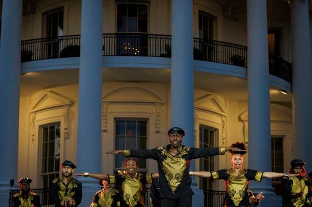 DC: President Biden Hosts a Juneteenth Concert on the South Lawn US dance group Step Afrika! performs during a Juneteenth concert on the South Lawn of the White House on June 13, 2023 in Washington, D.C. Juneteenth celebrates the emancipation of enslaved African Americans on June 19th and was declared a federal holiday in 2021 by President Joe Biden. (Photo by Samuel Corum Pool ABACAPRESS.COM) Washington The White House DC United States  Copyright: xPool ABACAx 856900_043 Pool ABACAx 856900_043