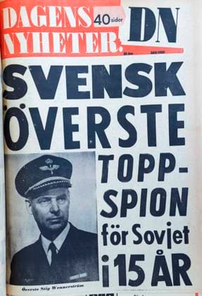STOCKHOLM 20140522 The newspaper Dagens Nyheter ran on June 26, 1963, when the news of the spy Stig Wennerström was revealed Stockholm Sweden x10010x  Copyright: xJanerikxHenrikssonx xTTx WENNERSTRÖMAFFÄREN
