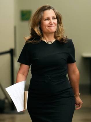 June 14, 2023, Ottawa, ON, CANADA: Deputy Prime Minister Chrystia Freeland arrives to a press conference on Parliament Hill, in Ottawa, Wednesday, June 14, 2023. Ottawa CANADA  - ZUMAc35_ 20230614_zaf_c35_042 Copyright: xSeanxKilpatrickx