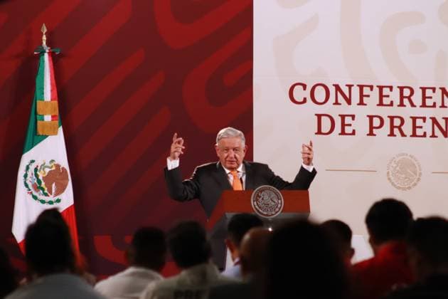 Mexican President, Lopez Obrador Briefing Conference June 15, 2023 in Mexico City, Mexico: President of Mexico Andres Manuel Lopez Obrador, speaks during the briefing morning conference in front of media at the National Palace, on June 15, 2023 in Mexico City, Mexico. (Photo by Carlos Santiago Eyepix Group) Copyright: xCarlosxSantiagox xEyepixxGroupx CS202306156729