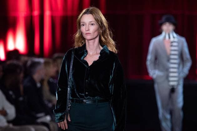 PFW - Ami Alexandre Mattiussi Runway Audrey Marnay walks the runway during the Ami Alexandre Mattiussi Menswear Fall Winter 2020-2021 show as part of Paris Fashion Week in Paris, France on January 14, 2020. Photo by Aurore Marechal ABACAPRESS.COM Paris Ile de France France  Copyright: xMarechalxAurore ABACAx 715965_030 MarechalxAurore ABACAx 715965_030