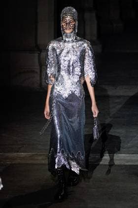 PFW - Paco Rabanne Runway A model walks the runway during the Paco Rabanne Ready to Wear fashion show as part of the Paris Fashion Week Womenswear Fall Winter 2020 2021 on February 27, 2020 in Paris, France. Photo by Alain Gil-Gonzalez ABACAPRESS.COM Paris France  Copyright: xGil-GonzalezxAlain ABACAx 722508_038 Gil-GonzalezxAlain ABACAx 722508_038