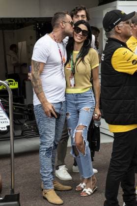 Celebs at Monaco Formula One Grand Prix Philippe Plein and girlfriend Andreea Sasu visit the stands along the pit lane during the 76th Grand Prix of Monaco. Monaco on may 27th, 2018. Photo by Marco Piovanotto ABACAPRESS.COM Monaco  Copyright: xPiovanottoxMarco ABACAx 638603_012 PiovanottoxMarco ABACAx 638603_012