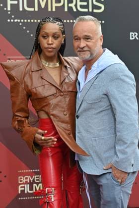 Jazz Aamina und Schauspieler Thomas Darchinger. Roter Teppich,Red Carpet,Bayerischer Filmpreis 2023 am 16.06.2023 im Prinzregententheater in Muenchen.
