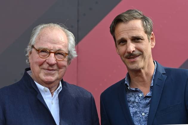 Die Schauspieler Friedrich von Thun (l) und Sohn Max von Thun.Portraet,Portrait,Porträt. Roter Teppich,Red Carpet,Bayerischer Filmpreis 2023 am 16.06.2023 im Prinzregententheater in Muenchen.