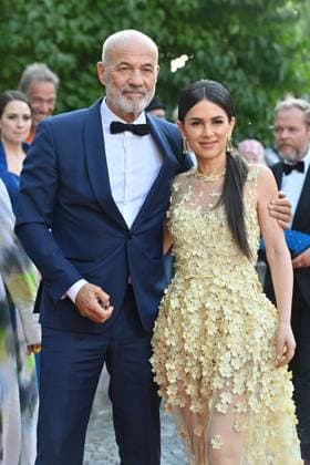 Heiner Lauterbach (Schauspieler), mit Ehefrau Viktoria. Roter Teppich,Red Carpet,Bayerischer Filmpreis 2023 am 16.06.2023 im Prinzregententheater in Muenchen.