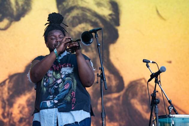 June 18, 2023, Manchester, Tennessee, United States: DeCarlo Jackson with Hippo Campus perform on Day 4 of the 2023 Bonnaroo Music & Arts Festival on June 18, 2023 in Manchester, Tennessee. Manchester United States - ZUMAs181 20230618_zea_s181_057 Copyright: xDarrenxEaglesx