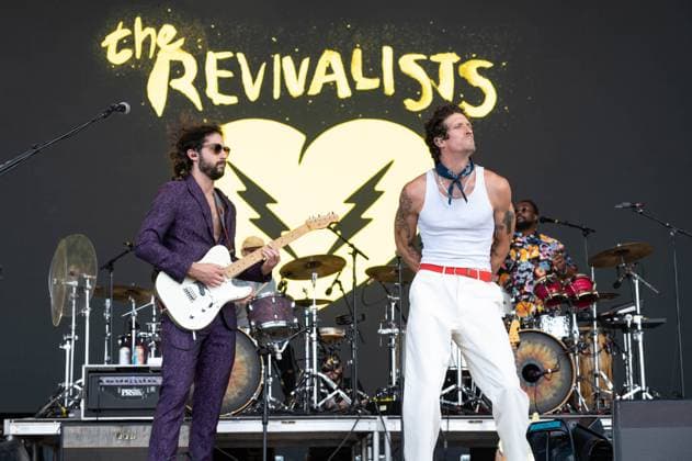June 18, 2023, Manchester, Tennessee, United States: The Revivalists perform on Day 4 of the 2023 Bonnaroo Music & Arts Festival on June 18, 2023 in Manchester, Tennessee. L-R Zack Feinberg, Andrew Campanelli, David Shaw and Paulet PJ Howard. Manchester United States - ZUMAs181 20230618_zea_s181_076 Copyright: xDarrenxEaglesx