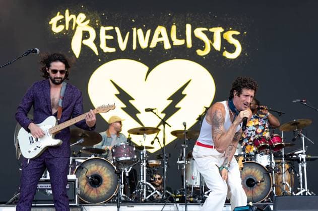 June 18, 2023, Manchester, Tennessee, United States: The Revivalists perform on Day 4 of the 2023 Bonnaroo Music & Arts Festival on June 18, 2023 in Manchester, Tennessee. L-R Zack Feinberg, Andrew Campanelli, David Shaw and Paulet PJ Howard. Manchester United States - ZUMAs181 20230618_zea_s181_080 Copyright: xDarrenxEaglesx
